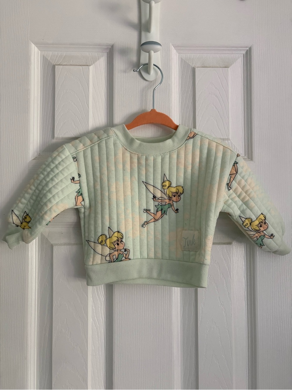 (5/$25) Disney Tinker Bell Quilted Mint Sweatshirt for Baby